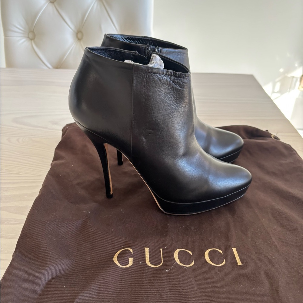 Gucci Black Heeled Ankle Boots